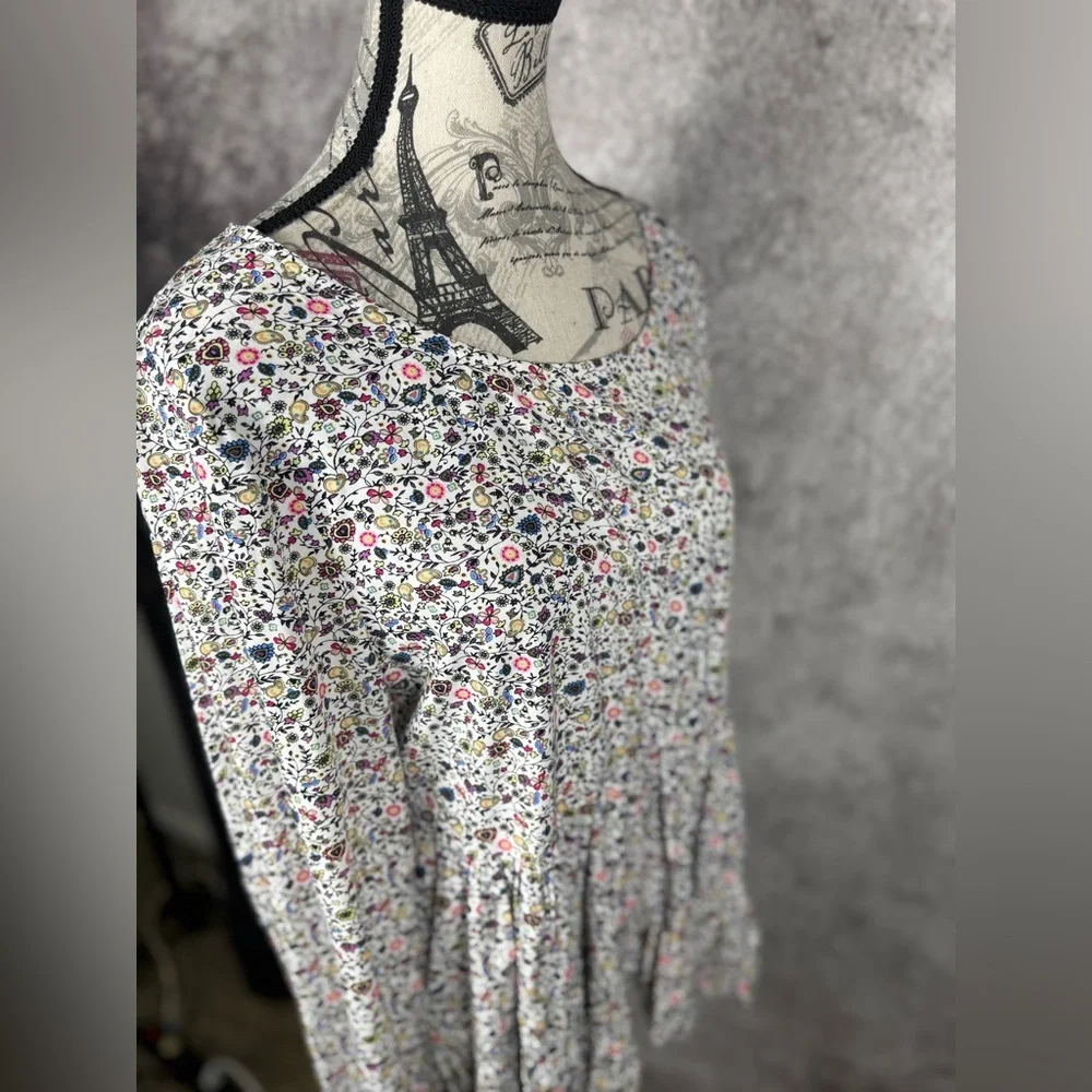 Jane and Delancey Multicolor CottageCore Floral Tunic Top Peplum size M - Picture 8 of 12
